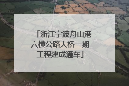 浙江宁波舟山港六横公路大桥一期工程建成通车