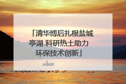 清华博后扎根盐城亭湖 科研热土助力环保技术创新