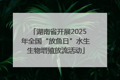 湖南省开展2025年全国“放鱼日”水生生物增殖放流活动