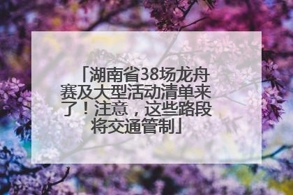 湖南省38场龙舟赛及大型活动清单来了！注意，这些路段将交通管制
