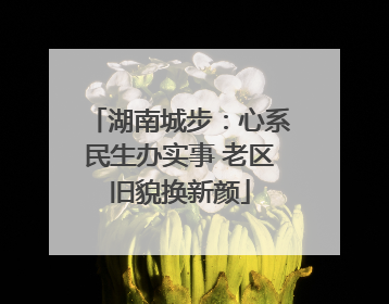 湖南城步：心系民生办实事 老区旧貌换新颜