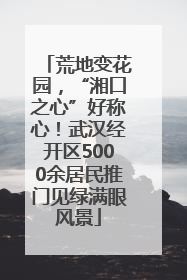 荒地变花园，“湘口之心”好称心！武汉经开区5000余居民推门见绿满眼风景