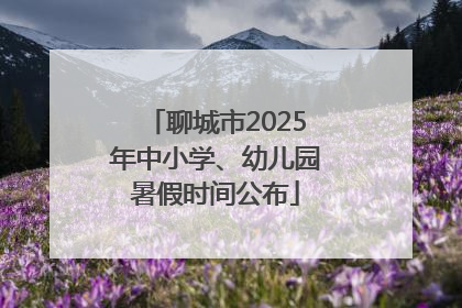 聊城市2025年中小学、幼儿园暑假时间公布