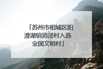 苏州市相城区阳澄湖镇消泾村入选全国文明村