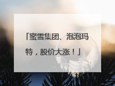 蜜雪集团、泡泡玛特，股价大涨！