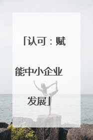 认可：赋能中小企业发展