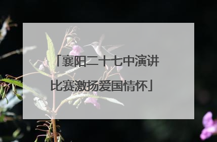 襄阳二十七中演讲比赛激扬爱国情怀