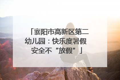 襄阳市高新区第二幼儿园：快乐度暑假 安全不“放假”