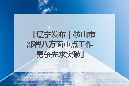 辽宁发布｜鞍山市部署八方面重点工作勇争先求突破