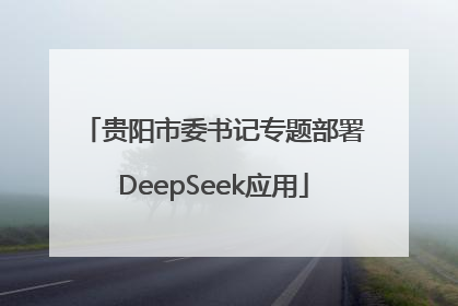 贵阳市委书记专题部署DeepSeek应用