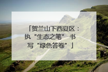 贺兰山下西夏区：执“生态之笔” 书写“绿色答卷”