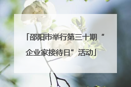 邵阳市举行第三十期“企业家接待日”活动