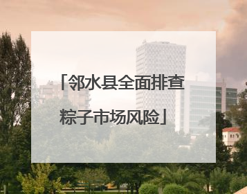 邻水县全面排查粽子市场风险