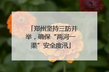 郑州坚持三防并举，确保“两河一渠”安全度汛