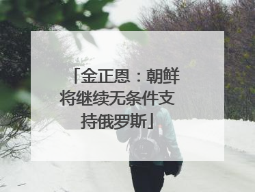 金正恩：朝鲜将继续无条件支持俄罗斯