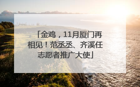 金鸡，11月厦门再相见！范丞丞、齐溪任志愿者推广大使