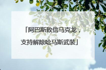 阿巴斯致信马克龙，支持解除哈马斯武装