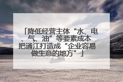 降低经营主体“水、电、气、油”等要素成本 把通江打造成“企业容易做生意的地方”