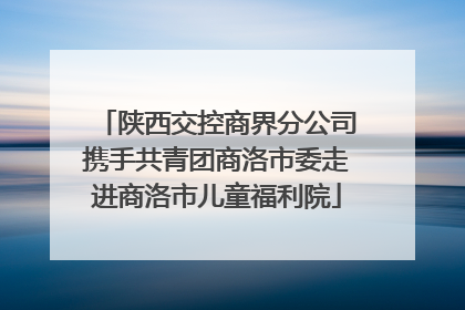 陕西交控商界分公司携手共青团商洛市委走进商洛市儿童福利院