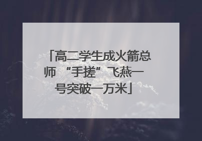 高二学生成火箭总师 “手搓”飞燕一号突破一万米