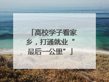 高校学子看家乡，打通就业“最后一公里”