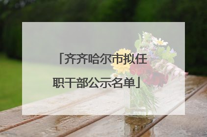 齐齐哈尔市拟任职干部公示名单