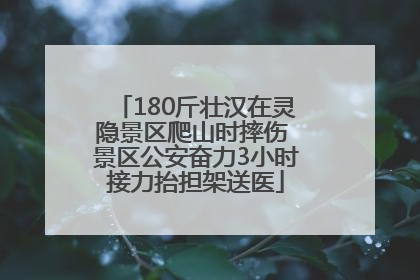 180斤壮汉在灵隐景区爬山时摔伤 景区公安奋力3小时接力抬担架送医