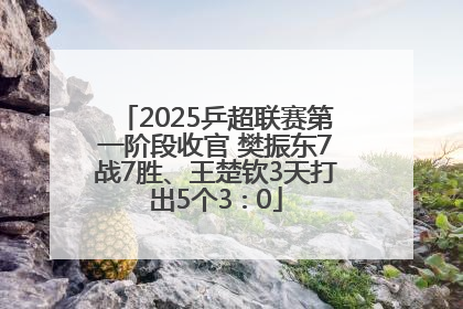 2025乒超联赛第一阶段收官 樊振东7战7胜、王楚钦3天打出5个3∶0