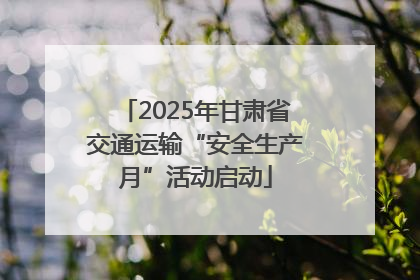 2025年甘肃省交通运输“安全生产月”活动启动