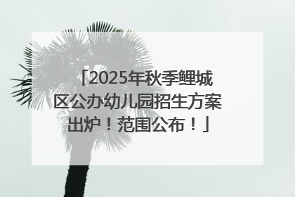 2025年秋季鲤城区公办幼儿园招生方案出炉！范围公布！
