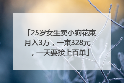 25岁女生卖小狗花束月入3万，一束328元，一天要接上百单