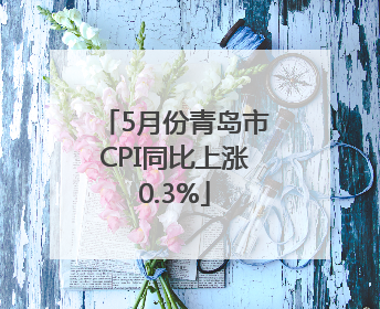 5月份青岛市CPI同比上涨0.3%