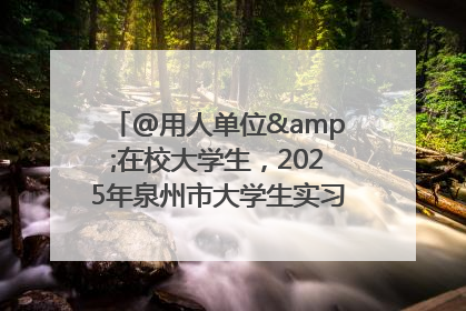@用人单位&在校大学生，2025年泉州市大学生实习“扬帆计划”来啦！