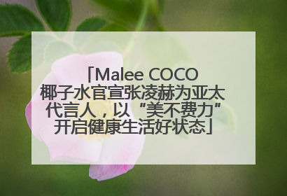 Malee COCO椰子水官宣张凌赫为亚太代言人，以“美不费力”开启健康生活好状态